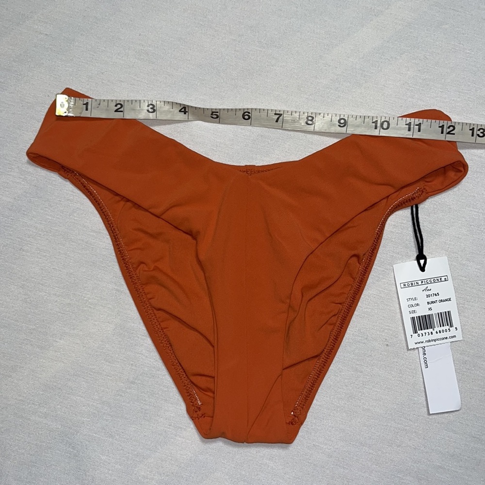 ROBIN PICCONE AVA BURNT ORANGE HIGH LEG BOTTOM Sz XS - Picture 6 of 9